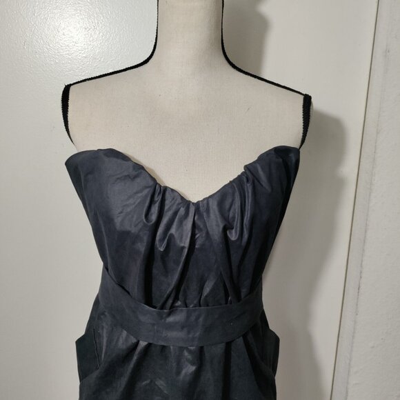 All Saints Jessamine Corset Dress Black Sweet Fitted Belt Pockets Party.Sz 12 - Picture 3 of 10